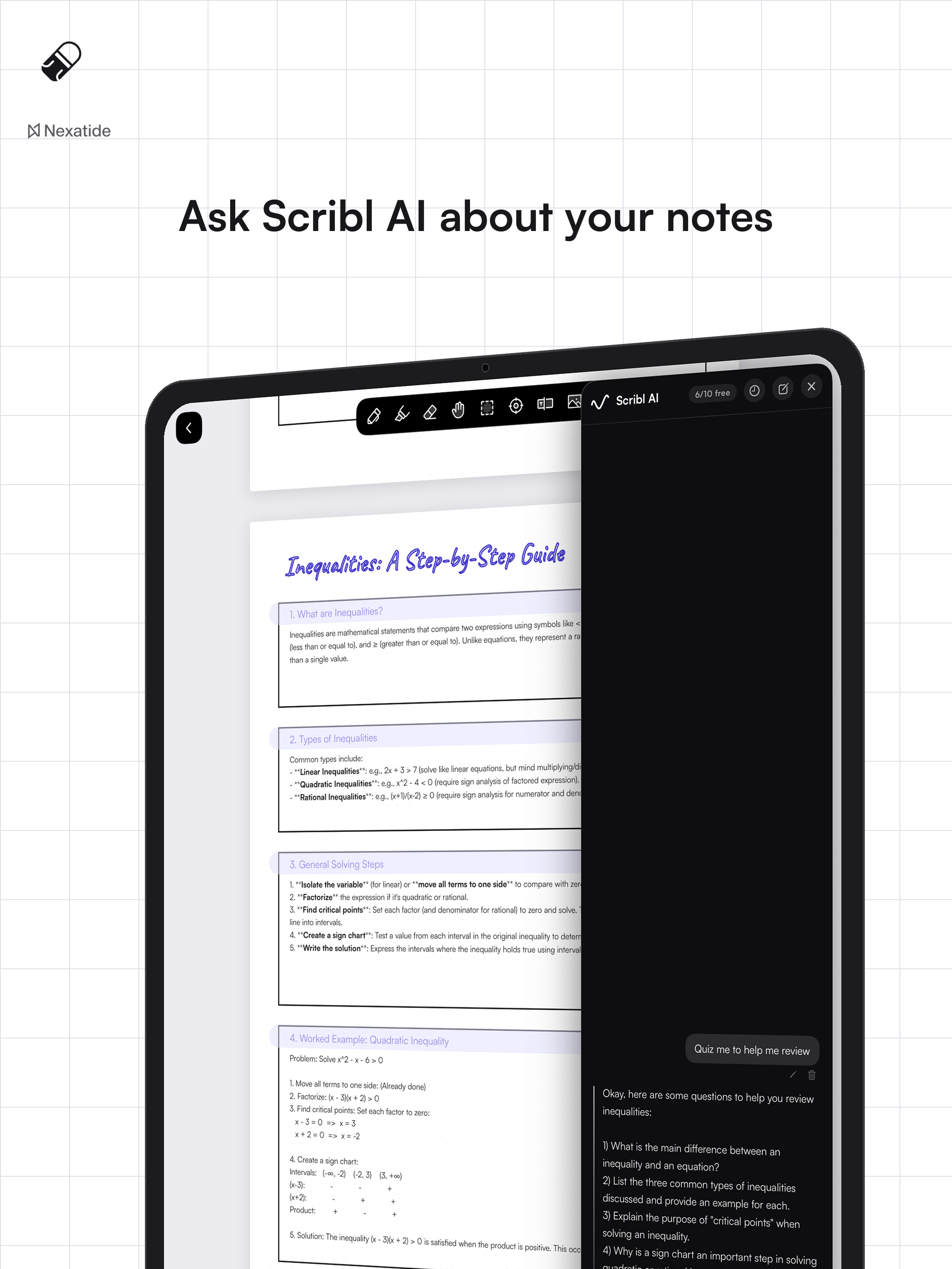 Chat AI di Scribl che genera uno schema sul Teorema di Pitagora